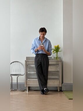 VTG 100% Virgin wool vintage trousers in charcoal gray